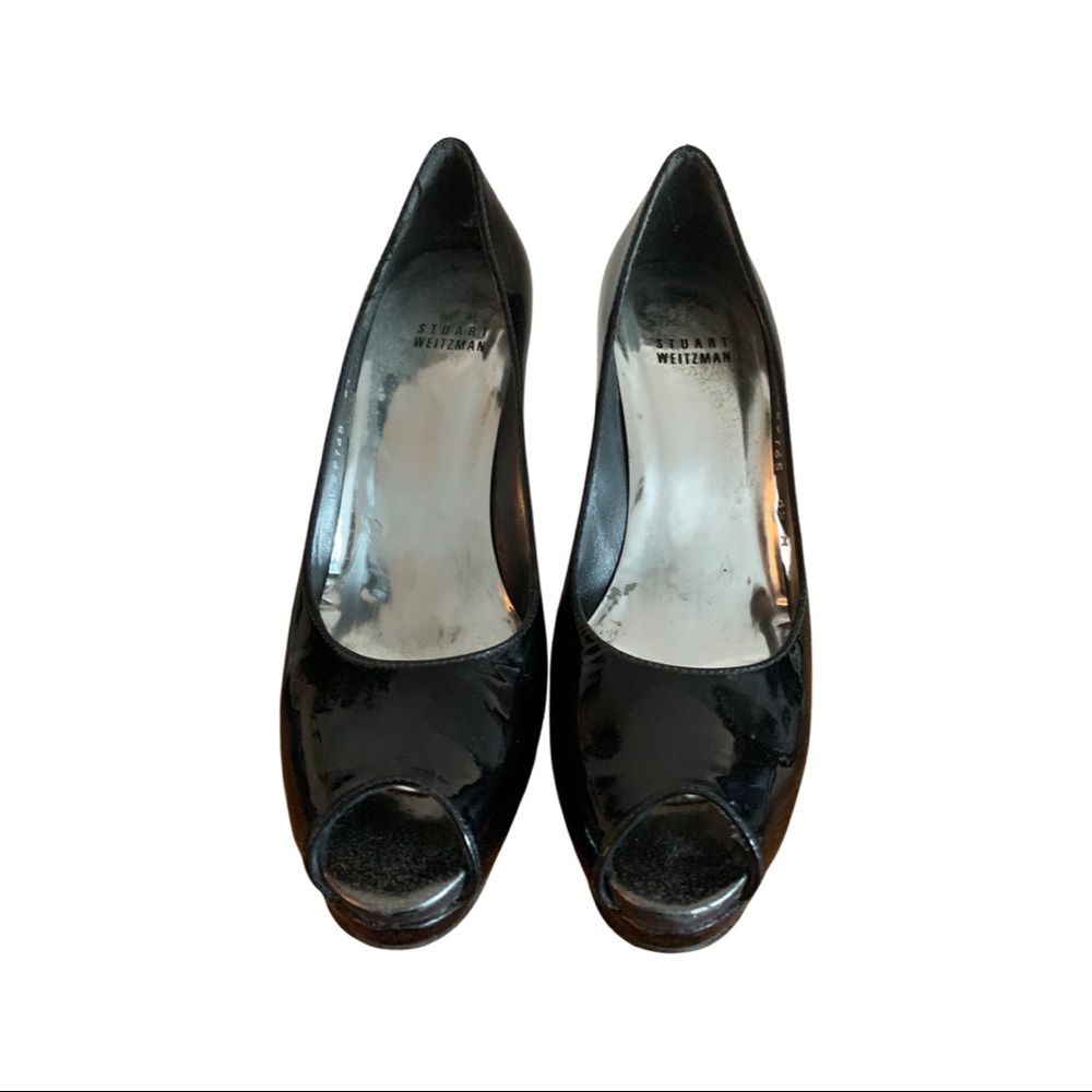 Stuart Weitzman Black Patent platform heels